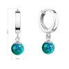 28886 2 stribrne nausnice kruhy so zelenym syntetickým opalom 11404 3 green