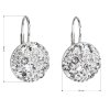 17510 2 stribrne nausnice visiace s kryštálmi swarovski biele kulate 31176 1