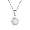 29006 nahrdelník so syntetickým opalom a kryštálmi preciosa biely guľaty 32083 1 white