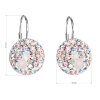 17513 3 stribrne nausnice visiace s kryštálmi swarovski ruzove guľate 31176 3