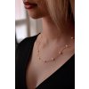 29075 5 zlaty 14 karatový nahrdelník zlté zlato s bielymi ricnymi perlickami 92p00028