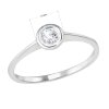 Strieborný prsteň s jedným zirkónom biely 885007.1 (Veľkosť 48 (ø15,3 mm))