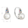 29330 2 stribrne nausnice visiace s bielou ricnou perlou a multi zirkónmi 21070 3 multi