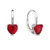 29381 stribrne nausnice visiace so zirkónmi cervene srdicko 11409 3 siam