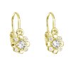 29501 pozlátené strieborné detské náusnice visiace so zirkónom biela kyticka 11174 1