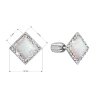 29570 2 stribrne nausnice pecka so syntetickým opalom a kryštálmi preciosa biely kosoštvorec 31318 1 white