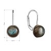 29582 2 stribrne visiace náusnice s pravými mineralnymi kameňmi kulate 11481 3 labradorit