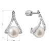 29714 1 strieborné náusnice trojuholník so zirkónmi a riečnou perlou bielej 21084 1b
