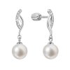 29744 stribrne nausnice visiace s guľatou ricnou perlou bielej 21094 1b
