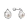 29750 stribrne nausnice kôstky slza s ricnou perlou a zirkónmi biele 21096 1b
