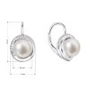 29858 2 stribrne náusnice visiace s bielou ricnou perlou a zirkónmi guľaté 21075 1