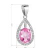 29954 1 strieborný prívesok slza ružový zirkón 14034 3 rose