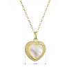 29996 1 pozlátený strieborný nahrdelník srdca s perletovým zirkónom 12058 1