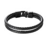 30281 náramok pánsky z čiernej kozenky kovové zapínanie 43041 3 čierne