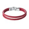 30284 náramok pánsky z červenej kozenky kovové zapínanie 43041 3 červene