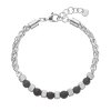 30287 bizuterny náramok z ciernych korálikov a strieborných komponentov 43042 3 čierna