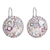 17660 3 stribrne nausnice visiace s kryštálmi swarovski ruzove guľate 31161 3