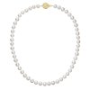 Perlový náhrdelník z riečnych perál so zapínaním zo 14 karátového zlata 922003.1 biely (Záponky Zlatá 9260A)