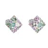 17687 stribrne nausnice pecka s kryštálmi swarovski mix farieb kosoštvorec 31169 3 sakura