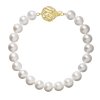 Perlový náramok z riečnych perál so zapínaním zo 14 karátového zlata 923003.1 biely (Záponky Zlatá 9260A)