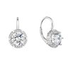 31115 stribrne nausnice visiace s velkym zirkónom guľaté biele 11470 1