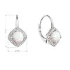 31367 2 stribrne nausnice visiace s bielym okrúhlym syntetickým opalom a zirkónmi 11463 1 white