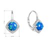 31370 2 stribrne nausnice visiace s modrým okrúhlym syntetickým opalom a zirkónmi 11463 3 blue