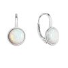 31385 stribrne nausnice visiace s bielym okrúhlym syntetickým opalom 11466 1 white