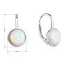 31385 2 stribrne nausnice visiace s bielym okrúhlym syntetickým opalom 11466 1 white