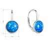 31388 2 stribrne nausnice visiace s modrým okrúhlym syntetickým opalom 11466 3 blue