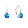 31394 stribrne nausnice visiace s modrým okrúhlym syntetickým opalom 11467 3 blue