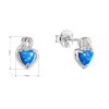 31406 2 stribrne nausnice srdca z modrého syntetického opalu a zirkóny 11469 3 blue