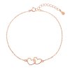 31550 pozlátený stribrny rose naramok dve srdicka 63009 rose