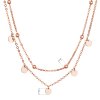 31562 2 pozlátený rose nahrdelník dvojrady malé placky a guličky 62007
