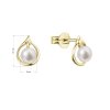 31643 2 zlate 14 karatove nausnice kôstky zlté zlato s bielou ricnou perlou 91p00038
