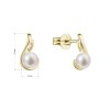 31649 2 zlaté 14 karatové nausnice kôstky zlté zlato s bielou riečnou perlou 91p00044