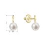 31658 2 zlaté 14 karatové nausnice kôstky zlté zlato s bielou riečnou perlou 91p00049