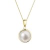 31685 zlaté 14 karatové nahrdelník zlté zlato s bielou ricnou perlou 92p00053