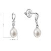 31703 2 zlaté 14 karatové nausnice visiace biele zlato s ricnou perlou a briliantmi 81pb00039