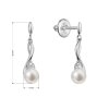 31733 2 zlaté 14 karatové nausnice visiace biele zlato s ricnou perlou a briliantmi 81pb00055