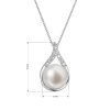 31751 2 zlaté 14 karatové nahrdelník slza biele zlato s bielou ricnou perlou a briliantmi 82pb00032