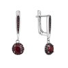 31982 stribrne nausnice luxusne s pravymi kameňmi rude 11494 3 garnet