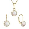 32102 sada pozlátených šperkov so syntetickým opalom a kryštálmi preciosa zlatá guľatá 39160 3 white jonquil
