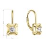 32306 1 pozlátené stribrne náusnice štvorecky so zirkónom 11506 1 crystal