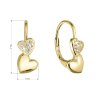 32357 1 pozlátené stribrne nausnice dve srdcia so zirkónmi 11515 1 crystal