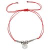 32450 textilný náramok cerveny stribrne gulicky 13040 3 red