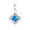 33125 1 strieborný prívesok so syntetickým opalom a kryštálmi preciosa modry kosoštvorec 34260 1 blue