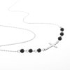 33409 4 stribrny nahrdelnik krizek s cernymi koralky 12119 3