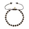33451 stribrny pozlaceny naramek s cernymi sklenenymi koralky 13075 3 au