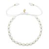 33460 stribrny pozlaceny naramek s bilymi sklenenymi koralky 13075 3 au